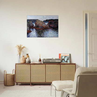 Belle-Ile, Rocks at Port-Goulphar - claude monet Brushed Aluminum Print - 70x100 cm / 28x40 inches | claude monet Aluminum Print | claude monet Prints