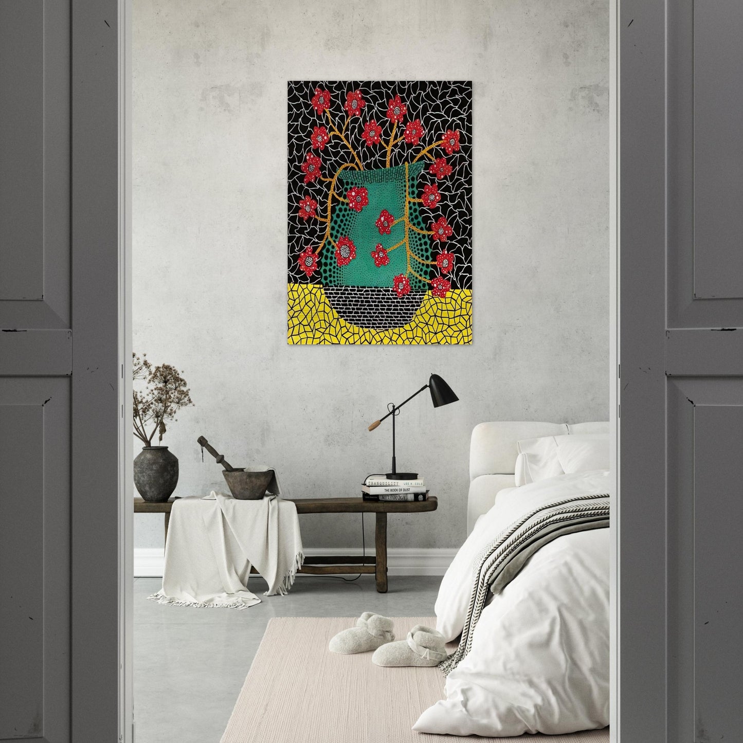 FLOWERS 1983 - Yayoi Kusama Brushed Aluminum Print - 70x100 cm / 28x40 inches | Yayoi Kusama Aluminum Print | Yayoi Kusama Prints