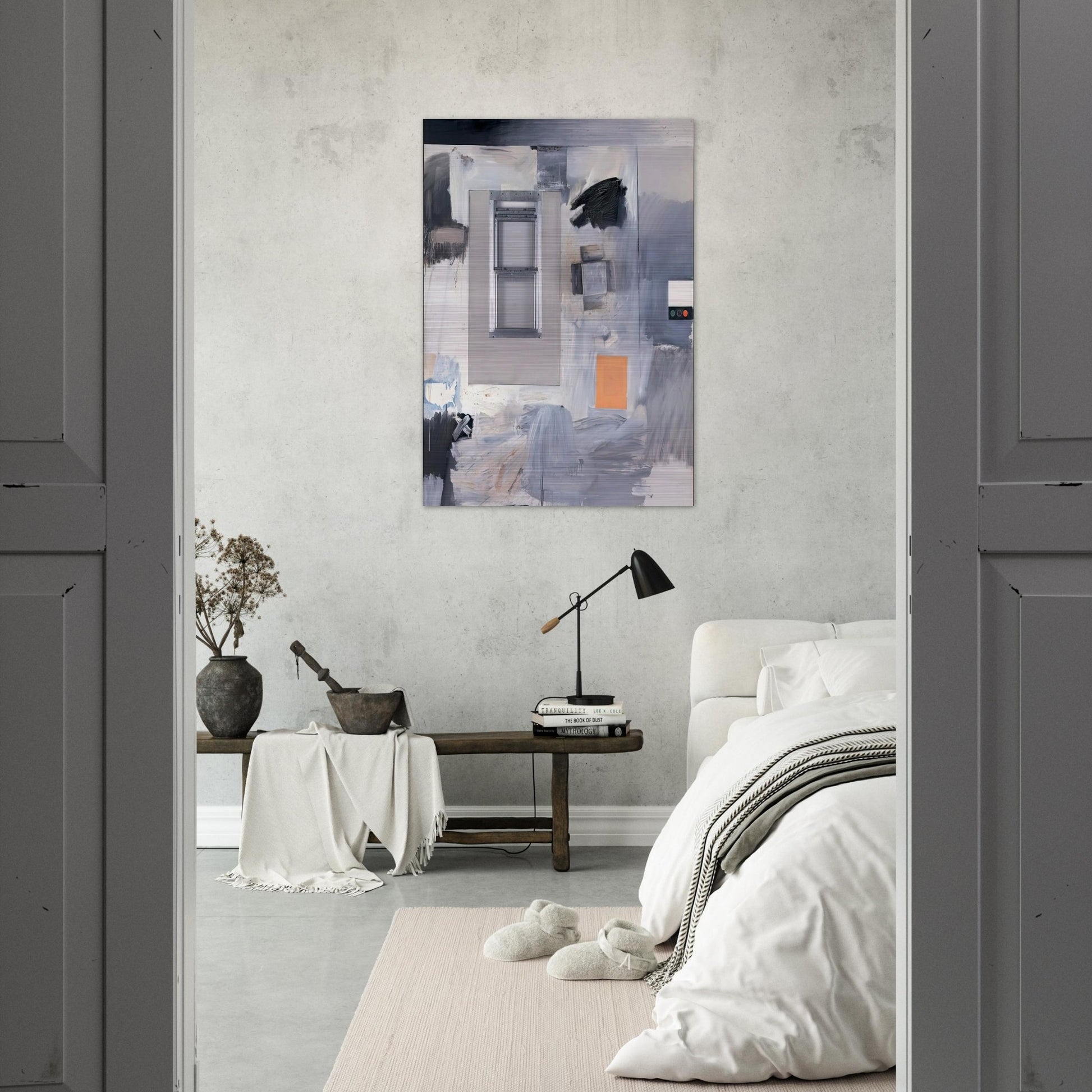 TROPHY V FOR JASPER JOHNS 1962 - Robert Rauschenberg Brushed Aluminum Print - 70x100 cm / 28x40 inches | Robert Rauschenberg Aluminum Print | Robert Rauschenberg Prints