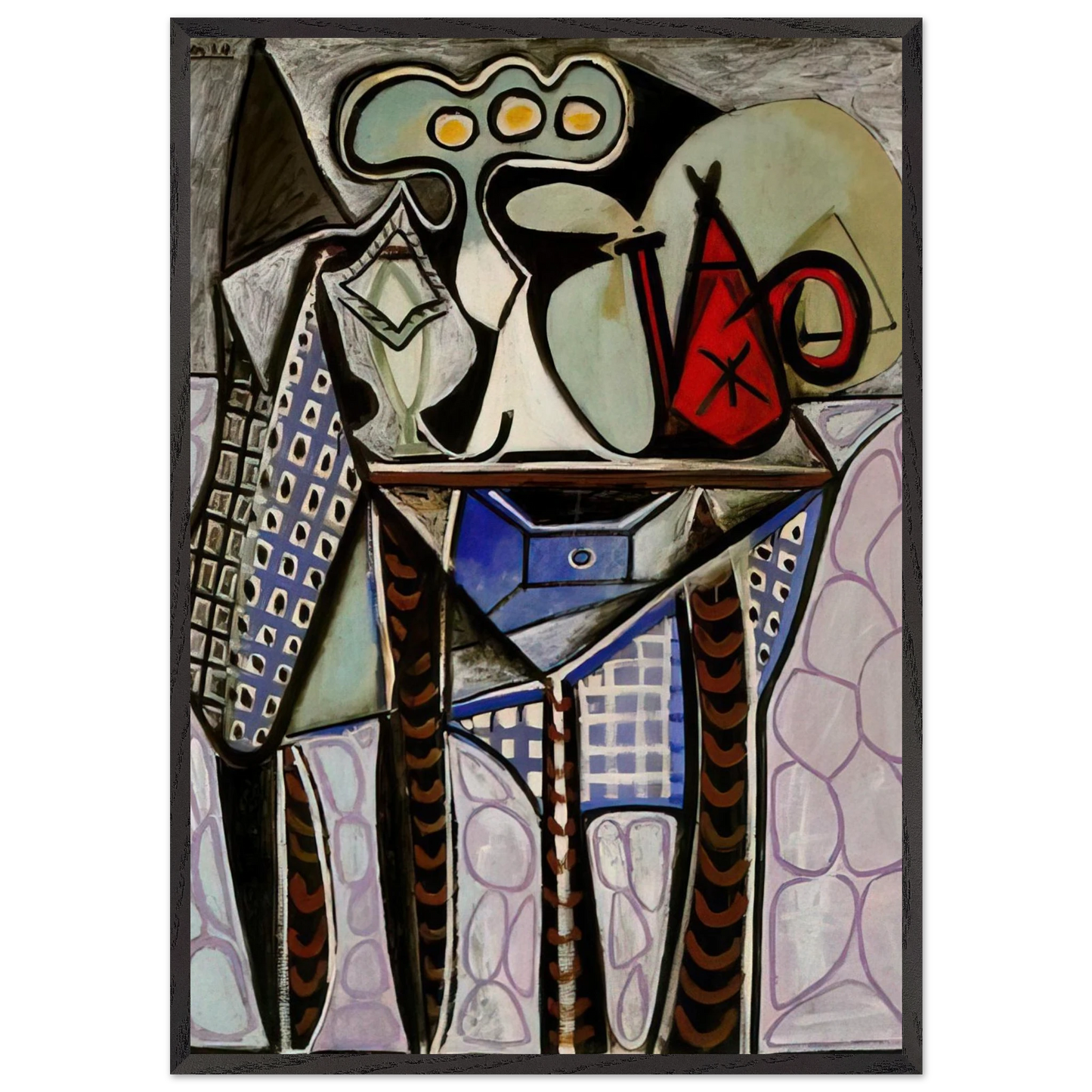 Still life on a table - 1947 - Pablo Picasso 70x100 cm / 28x40 inches Framed Art Print – Black Wooden Frame