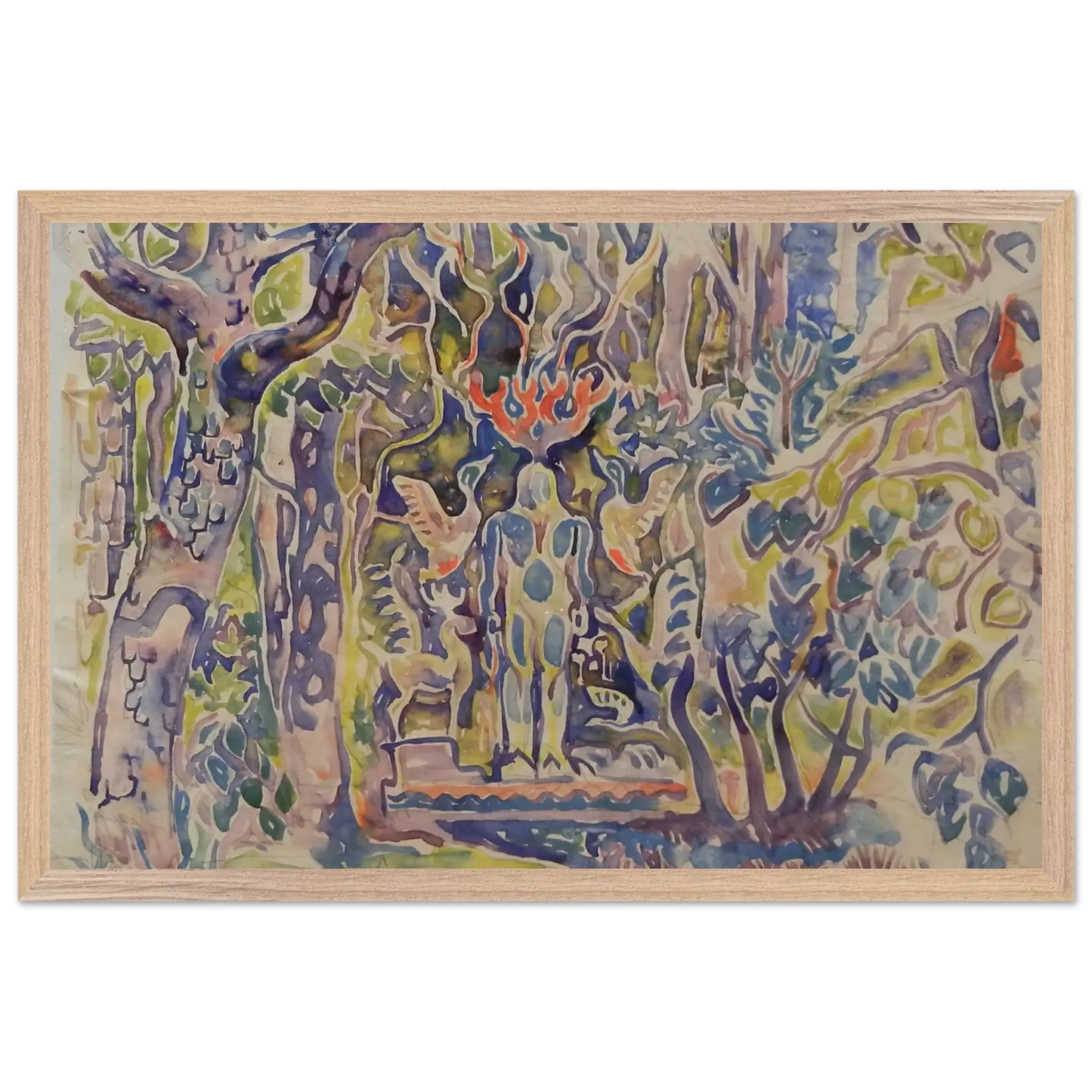 Walter Inglis Anderson - Walter Anderson Wall art - 27x35 cm / 11x14 Inches - Premium Wooden Framed Poster With Fine Art Paper - Black frame