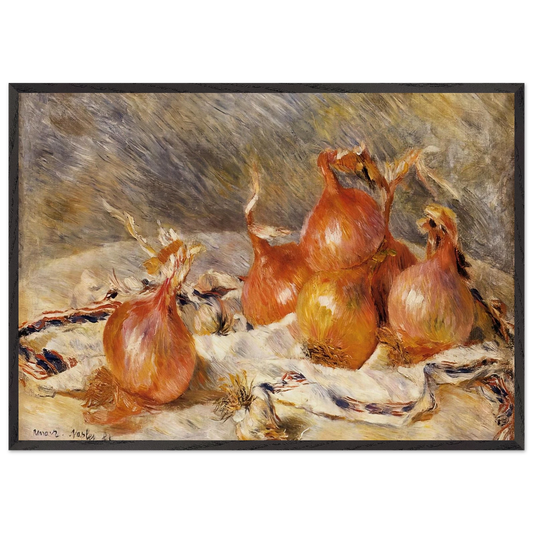 Onions - Pierre-Auguste Renoir 70x100 cm / 28x40 inches Framed Art Print – Black Wooden Frame