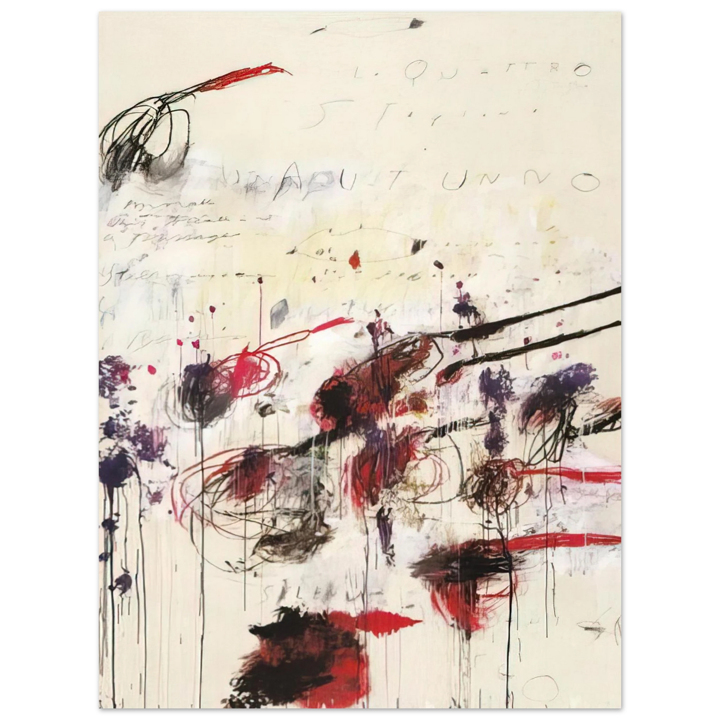 Cy Twombly - Quattro stagioni I. Autunno  75x100 cm / 30x40inches Fine Art Poster