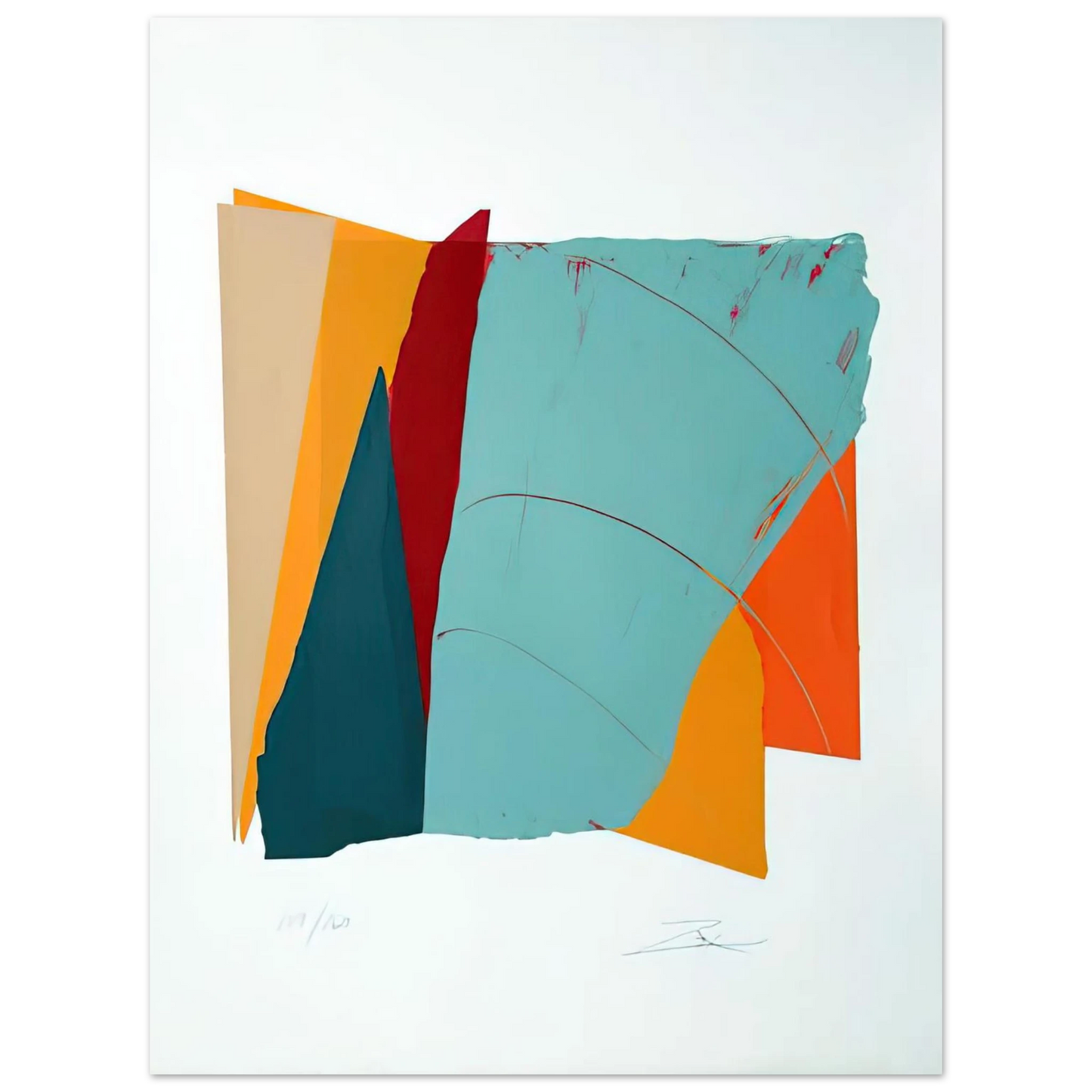 Larry Zox - Red Line II - 1979  75x100 cm / 30x40inches Fine Art Poster