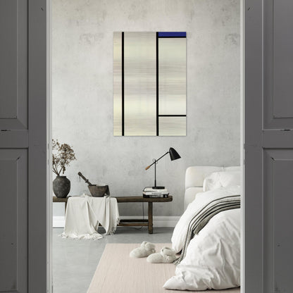 Vertical Composition with Blue and White - Piet Mondrian Brushed Aluminum Print - 70x100 cm / 28x40 inches | Piet Mondrian Aluminum Print | Piet Mondrian Prints
