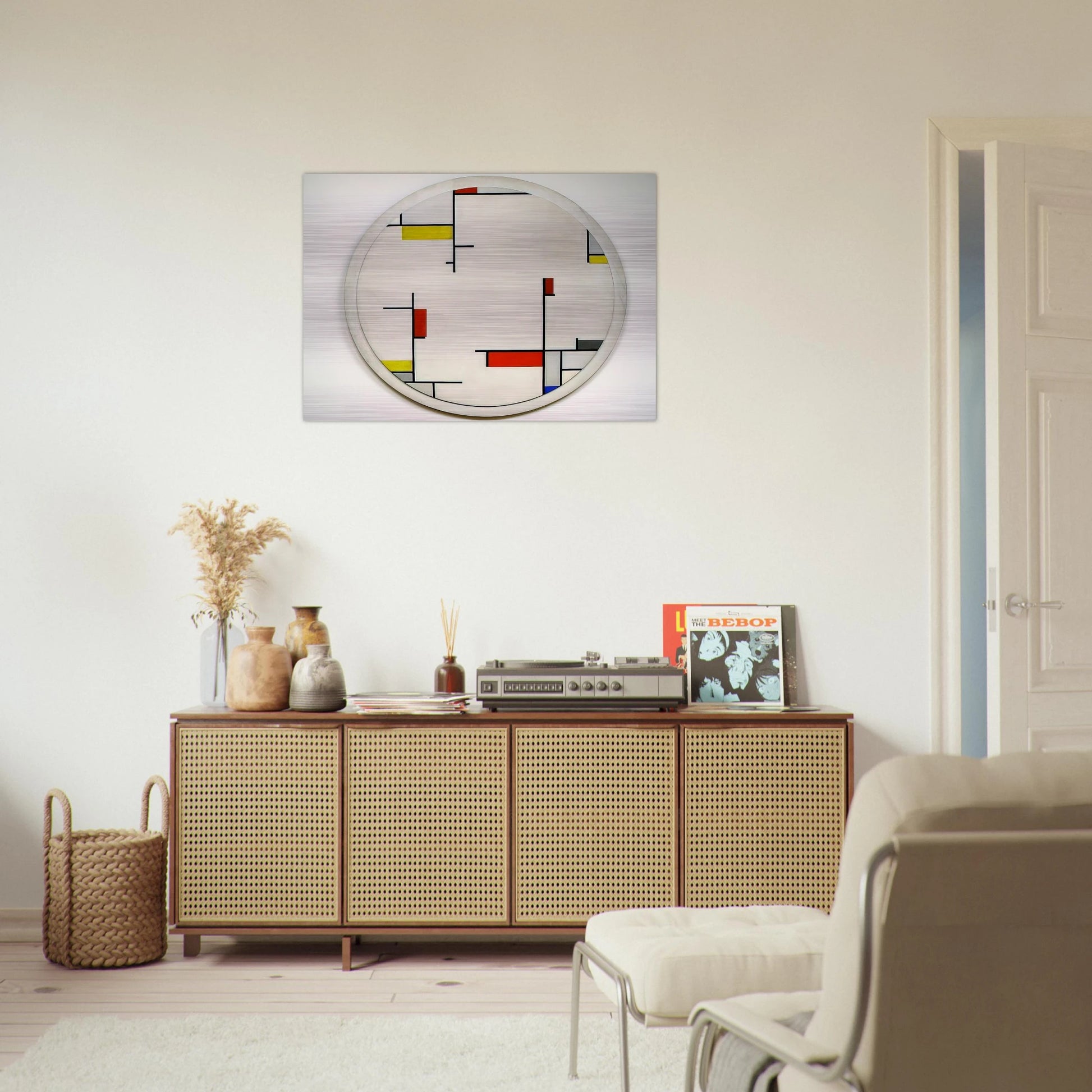 Relational Painting, Tondo #1 - 1944 - Fritz Glarner Brushed Aluminum Print - 70x100 cm / 28x40 inches | Fritz Glarner Aluminum Print | Fritz Glarner Prints