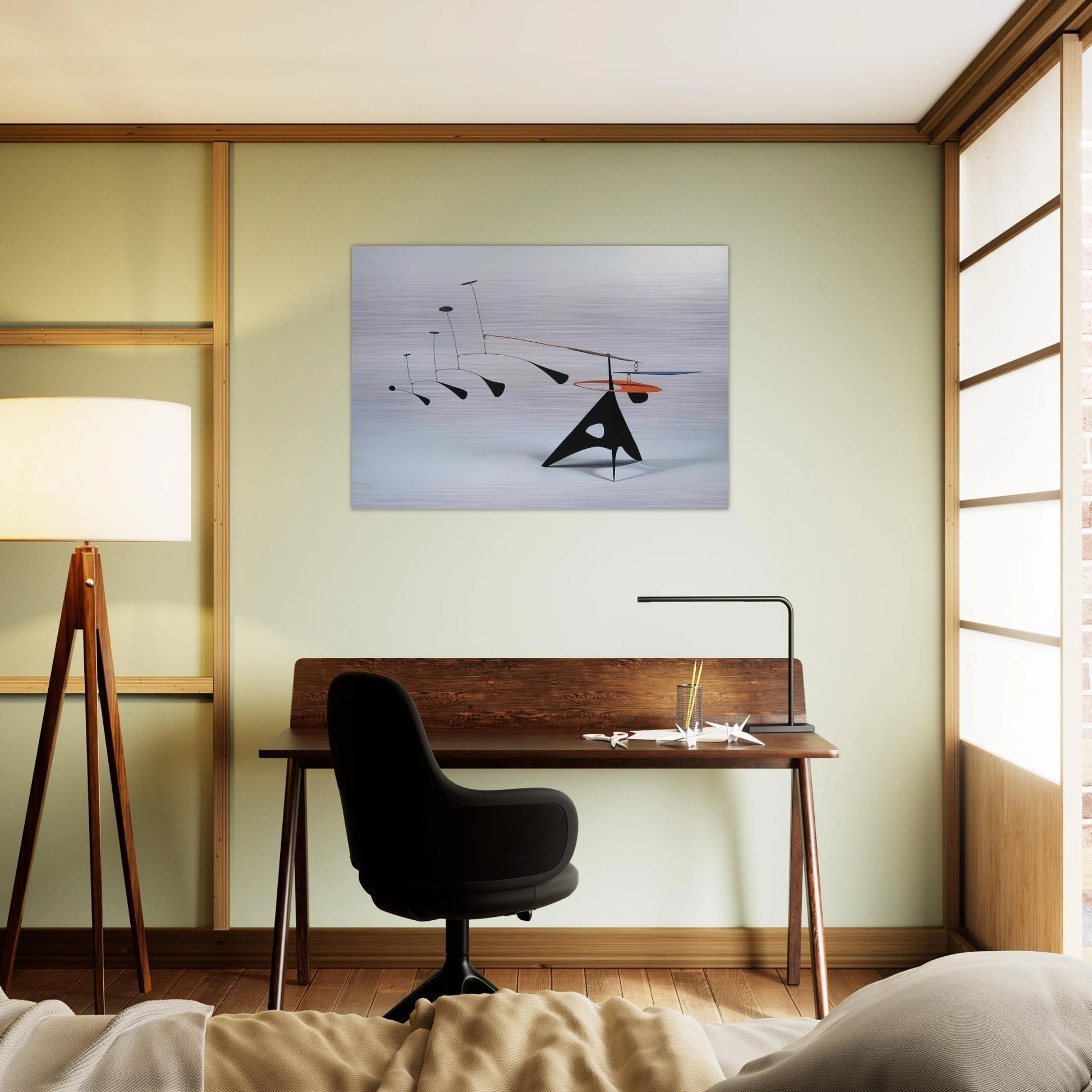 BLUE FEATHER 1948 - Alexander Calder Brushed Aluminum Print - 70x100 cm / 28x40 inches | Alexander Calder Aluminum Print | Alexander Calder Prints