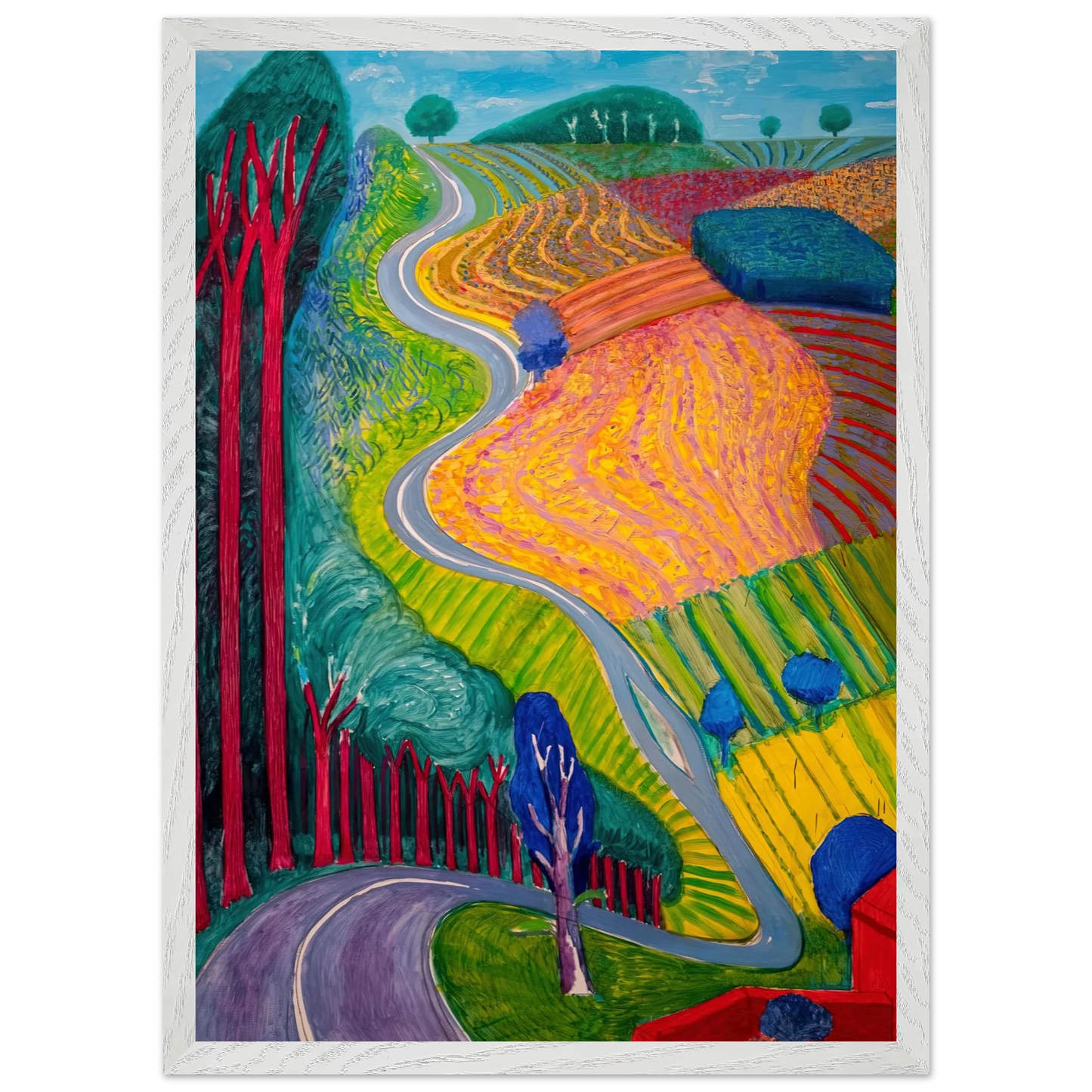 David Hockney - David Hockney Wall art - A2 (42 x 59.4  cm) - Premium Wooden Framed Poster With Fine Art Paper-canvas - Black frame