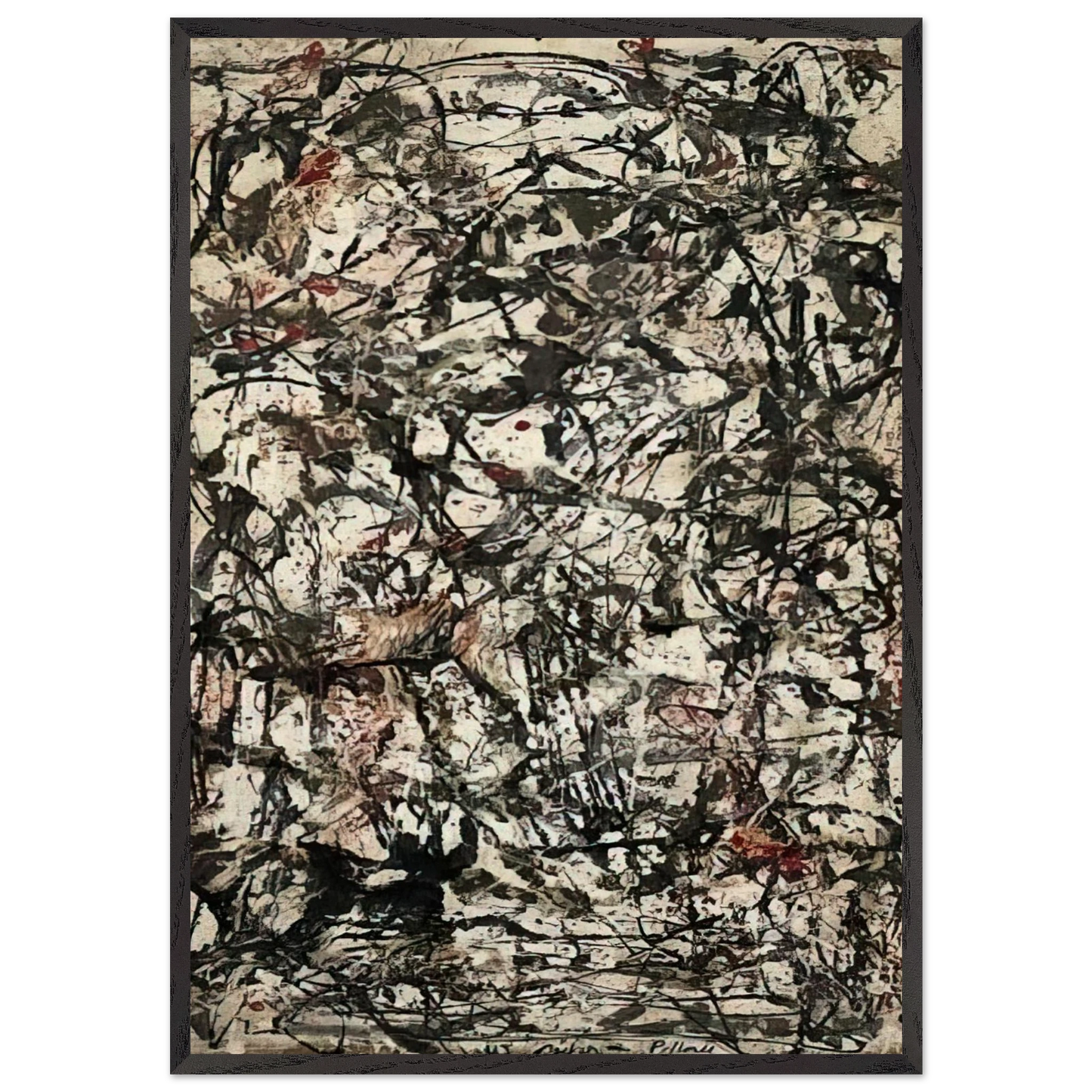 ENCHANTED FOREST 1947 - Jackson Pollock 70x100 cm / 28x40 inches Framed Art Print – Black Wooden Frame