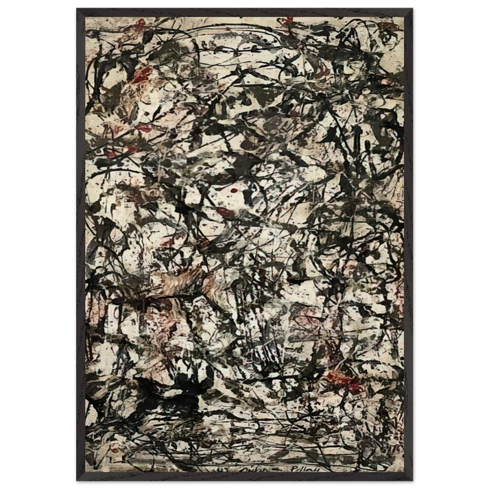 ENCHANTED FOREST 1947 - Jackson Pollock 70x100 cm / 28x40 inches Framed Art Print – Black Wooden Frame