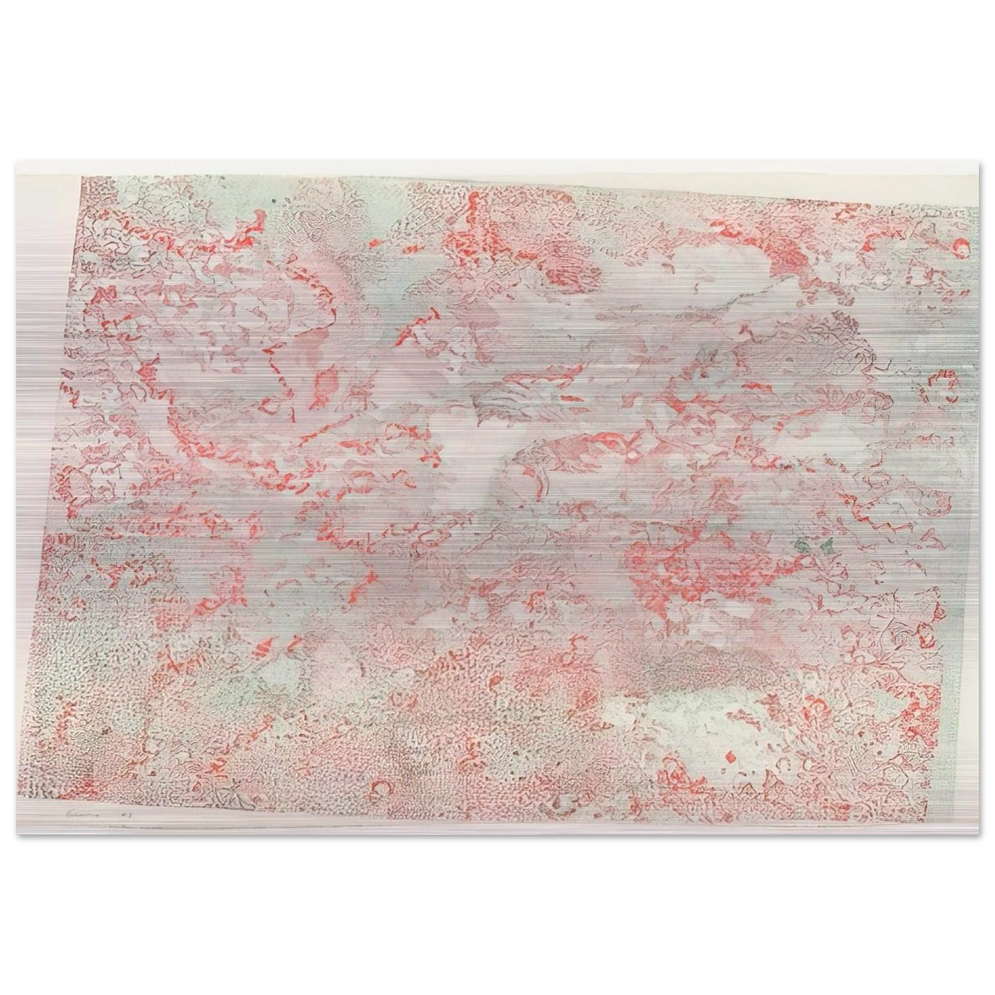ANAGLYPHIC VIEW MOON ROCKS STEREOSCOPIC IMAGE OF LUNAR SURFACE 1973 - Nancy Graves Brushed Aluminum Print - 70x100 cm / 28x40 inches | Nancy Graves Aluminum Print | Nancy Graves Prints