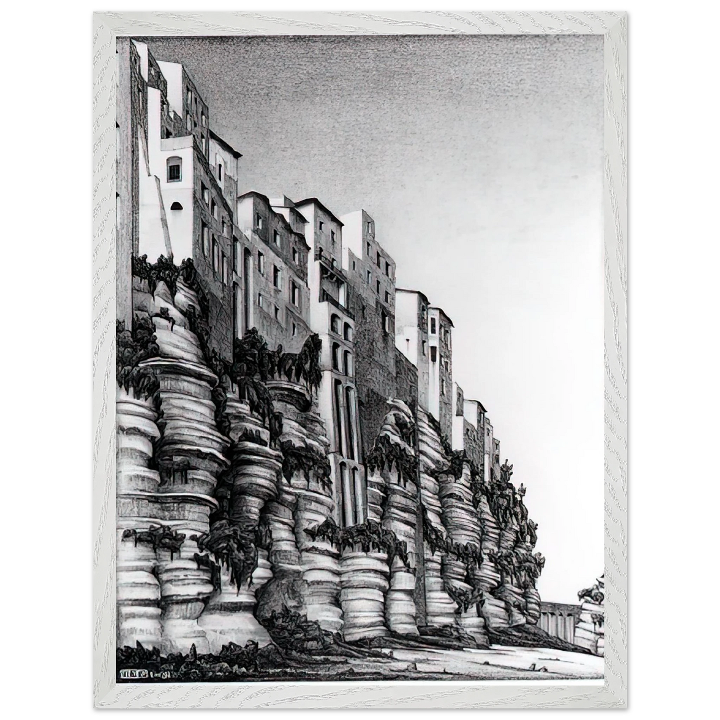 MC Escher - TROPEA CALABRIA Wall art - A3 (29.7 x 42  cm) - Fine Art Poster-canvas - -