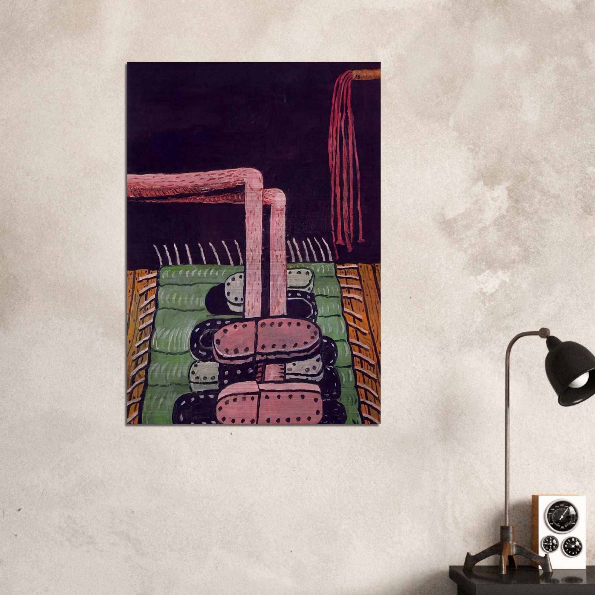 GREEN RUG - Philip Guston Brushed Aluminum Print - 70x100 cm / 28x40 inches | Philip Guston Aluminum Print | Philip Guston Prints