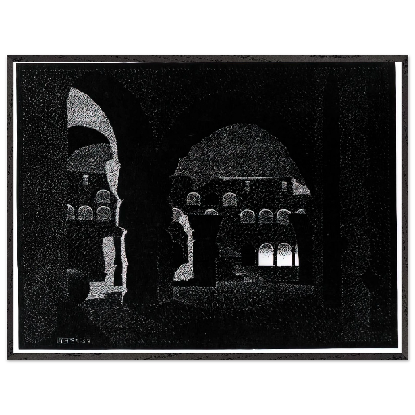 MC Escher - NOCTURNAL ROME COLOSSEUM Wall Art - 60x80 cm / 24x32 inches - Fine Art Poster - -
