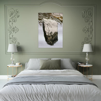 Study for Flat Boulder Reflected - 1986 - Neil Welliver Brushed Aluminum Print - 70x100 cm / 28x40 inches | Neil Welliver Aluminum Print | Neil Welliver Prints