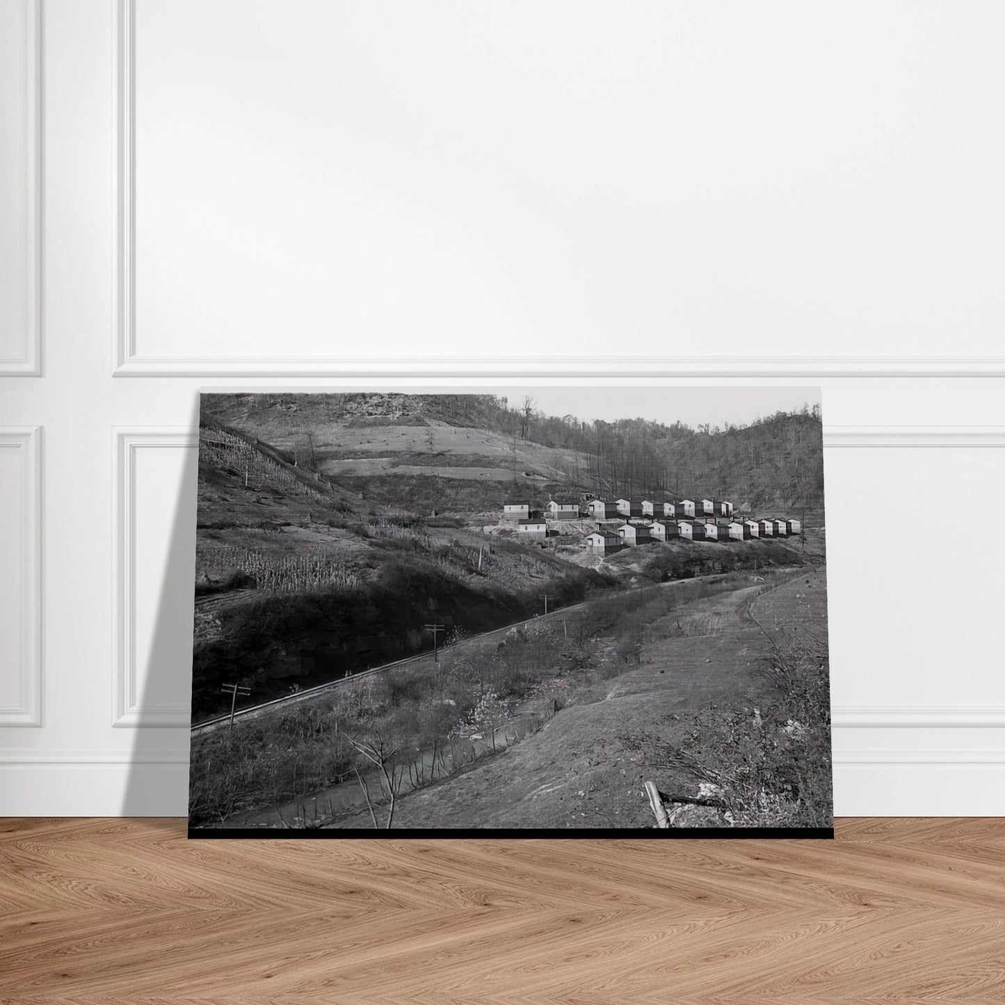 COAL COMPANY TOWN IN JENKINS 1935 - Ben Shahn Brushed Aluminum Print - 70x100 cm / 28x40 inches | Ben Shahn Aluminum Print | Ben Shahn Prints