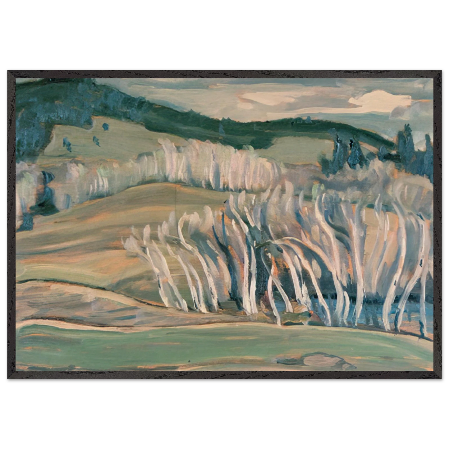 Spring Caribou Country - 1949 - AY Jackson 70x100 cm / 28x40 inches Framed Art Print – Black Wooden Frame