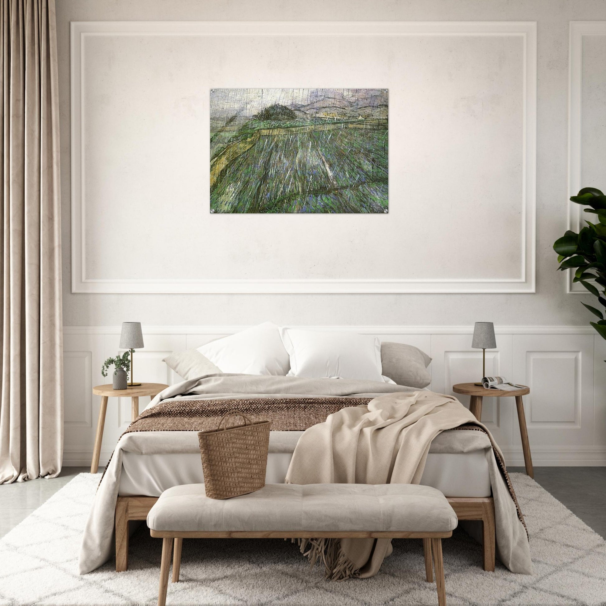 Wheat Field in Rain - Vincent van Gogh Acrylic Print - 70x100 cm / 28x40″ inches | Vincent van Gogh Wall Art | Vincent van Gogh Prints