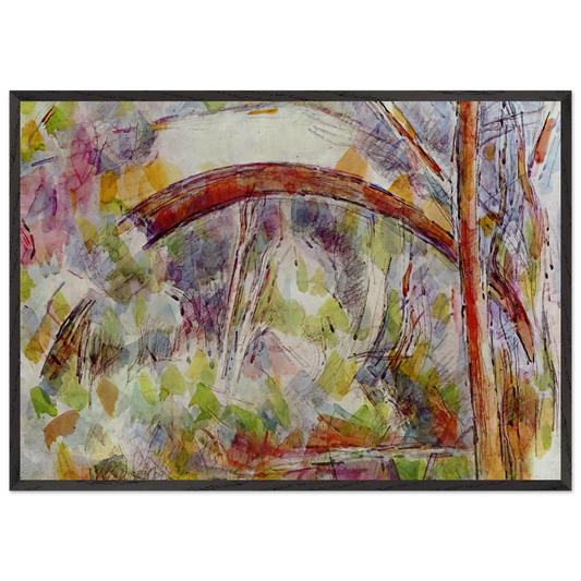 River at the bridge of the three sources - Paul Cezanne 70x100 cm / 28x40 inches Framed Art Print – Black Wooden Frame