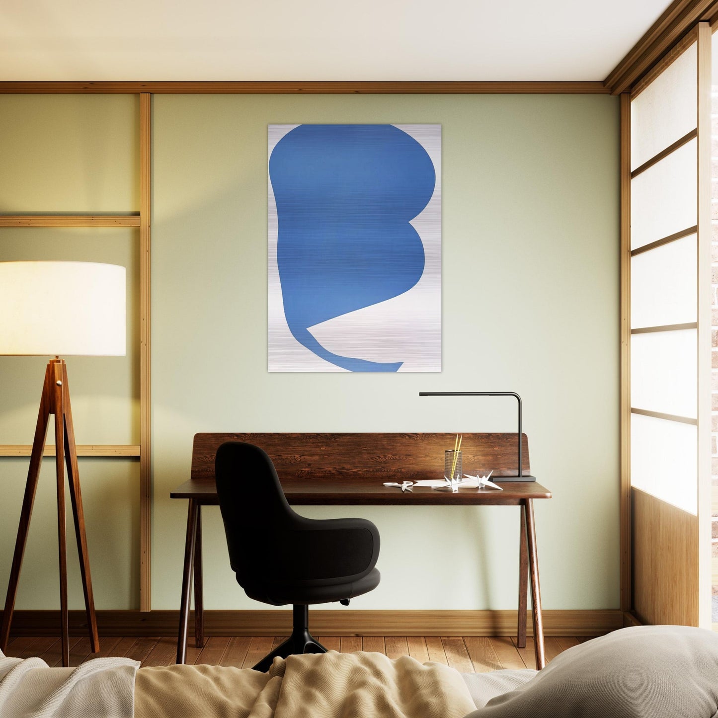 Blue on White - Ellsworth Kelly Brushed Aluminum Print - 70x100 cm / 28x40 inches | Ellsworth Kelly Aluminum Print | Ellsworth Kelly Prints