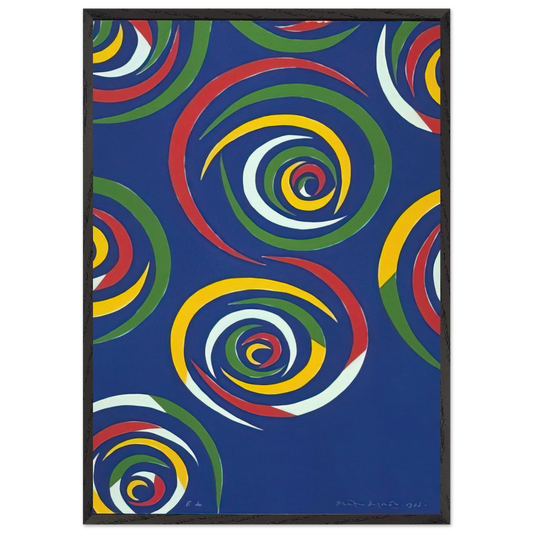 Cercles de Nuit - 1992 - Piero Dorazio 70x100 cm / 28x40 inches Framed Art Print – Black Wooden Frame