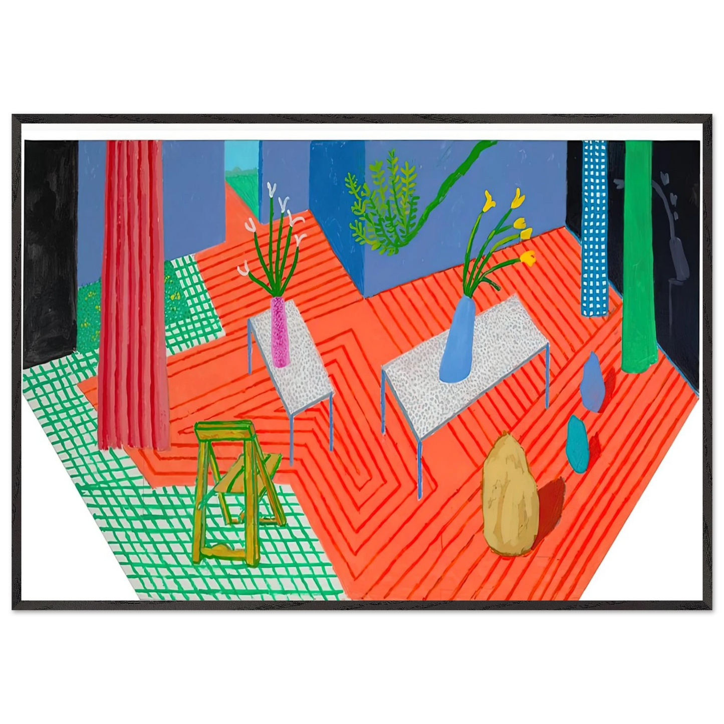 David Hockney - David Hockney Wall art - A1 (59.4 x 84.1  cm) - Premium Wooden Framed Poster With Fine Art Paper-canvas - Black frame