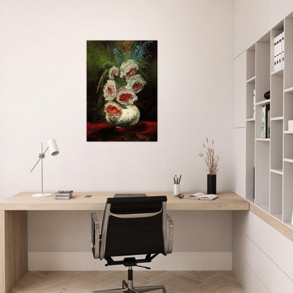 Vase with Peonies - Vincent van Gogh Brushed Aluminum Print - 70x100 cm / 28x40 inches | Vincent van Gogh Aluminum Print | Vincent van Gogh Prints