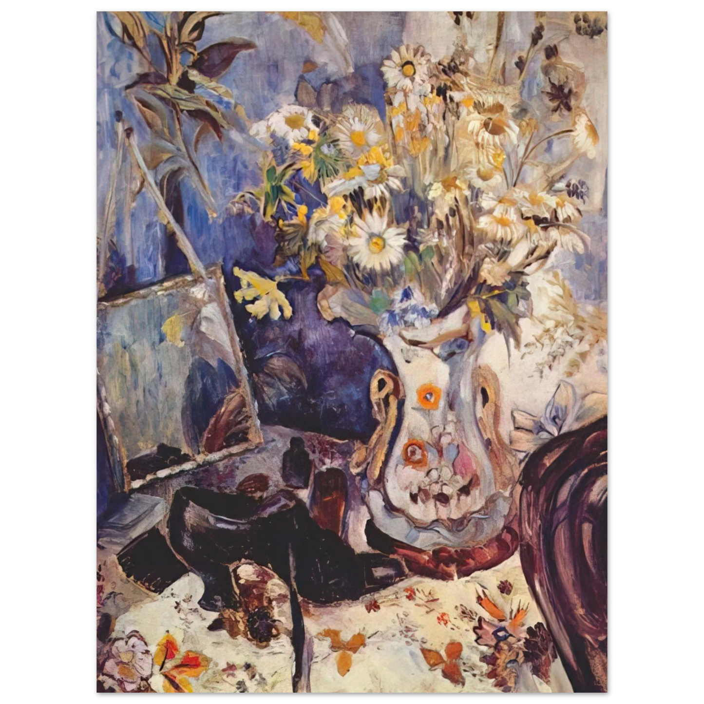 Natalia Goncharova - Still life with shoe and mirror - 1906  75x100 cm / 30x40inches Fine Art Poster