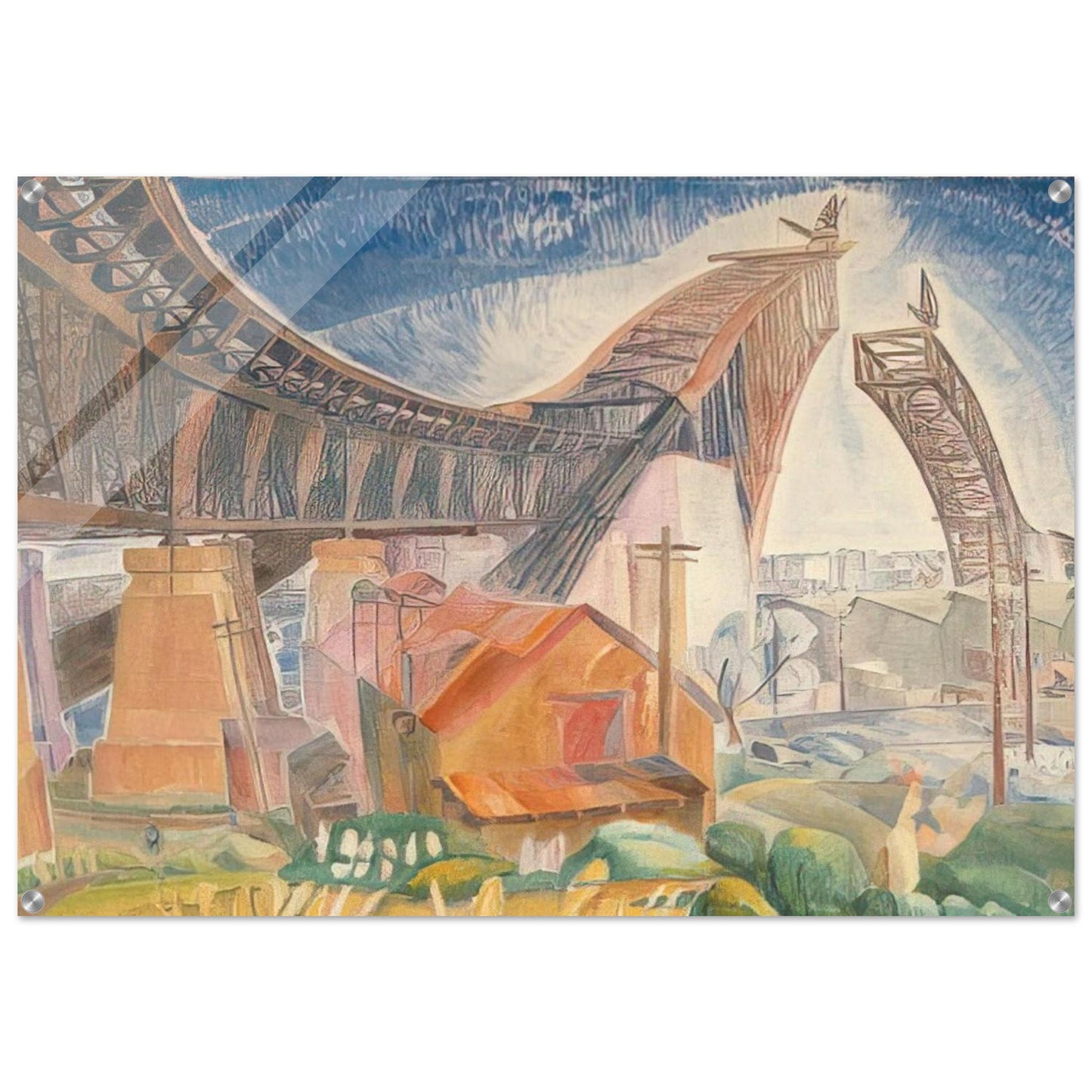 The Bridge in Curve - 1930 - Grace Cossington Smith Acrylic Print - 70x100 cm / 28x40″ inches