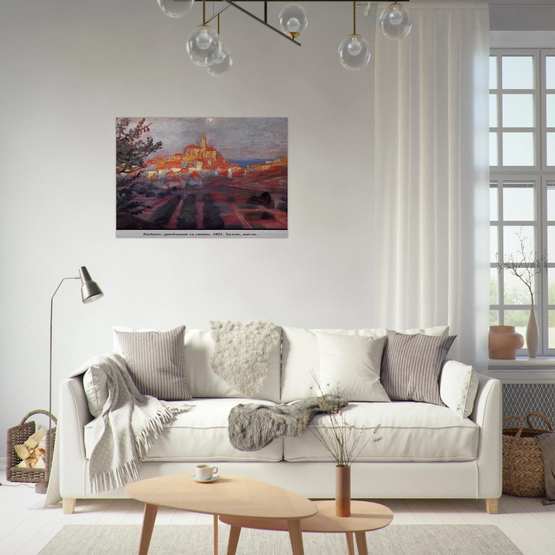 CADAQUES SEEN FROM BEHIND - Salvador Dali Brushed Aluminum Print - 70x100 cm / 28x40 inches | Salvador Dali Aluminum Print | Salvador Dali Prints