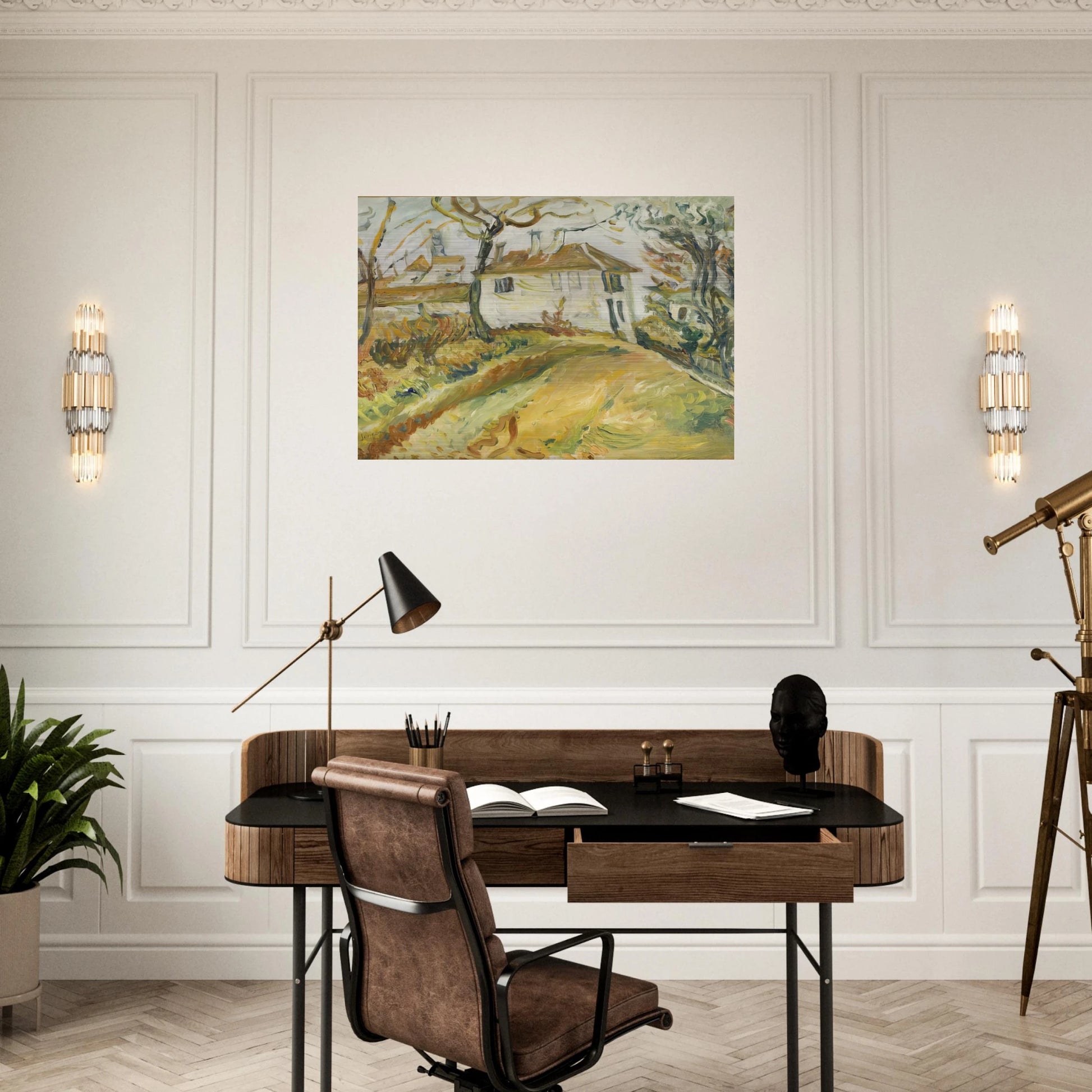 WHITE HOUSE ON A HILL - Chaim Soutine Brushed Aluminum Print - 70x100 cm / 28x40 inches | Chaim Soutine Aluminum Print | Chaim Soutine Prints