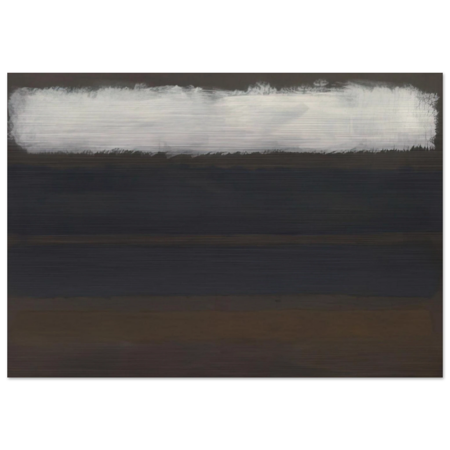 No. 14 Horizontals, White over Darks - 1961 - Mark Rothko Brushed Aluminum Print - 70x100 cm / 28x40 inches | Mark Rothko Aluminum Print | Mark Rothko Prints