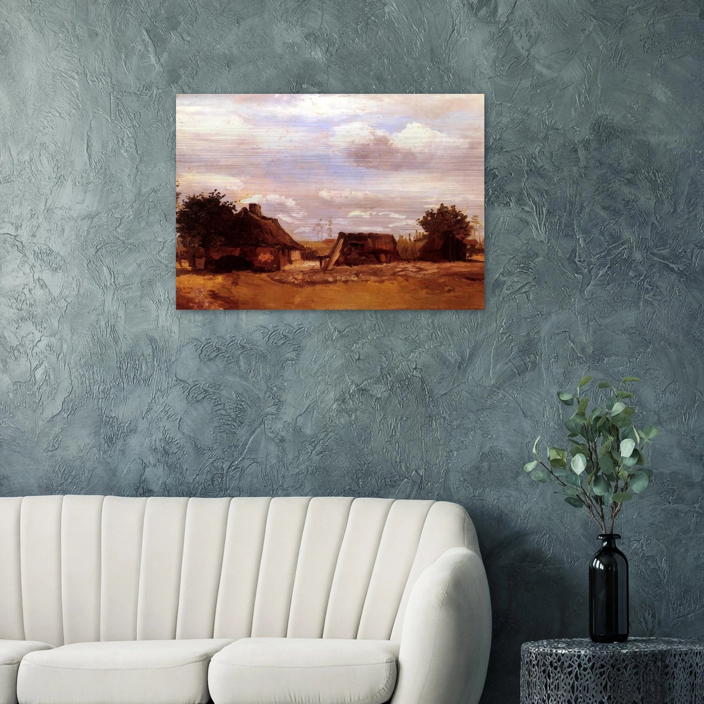 Cottage - Vincent van Gogh Brushed Aluminum Print - 70x100 cm / 28x40 inches | Vincent van Gogh Aluminum Print | Vincent van Gogh Prints