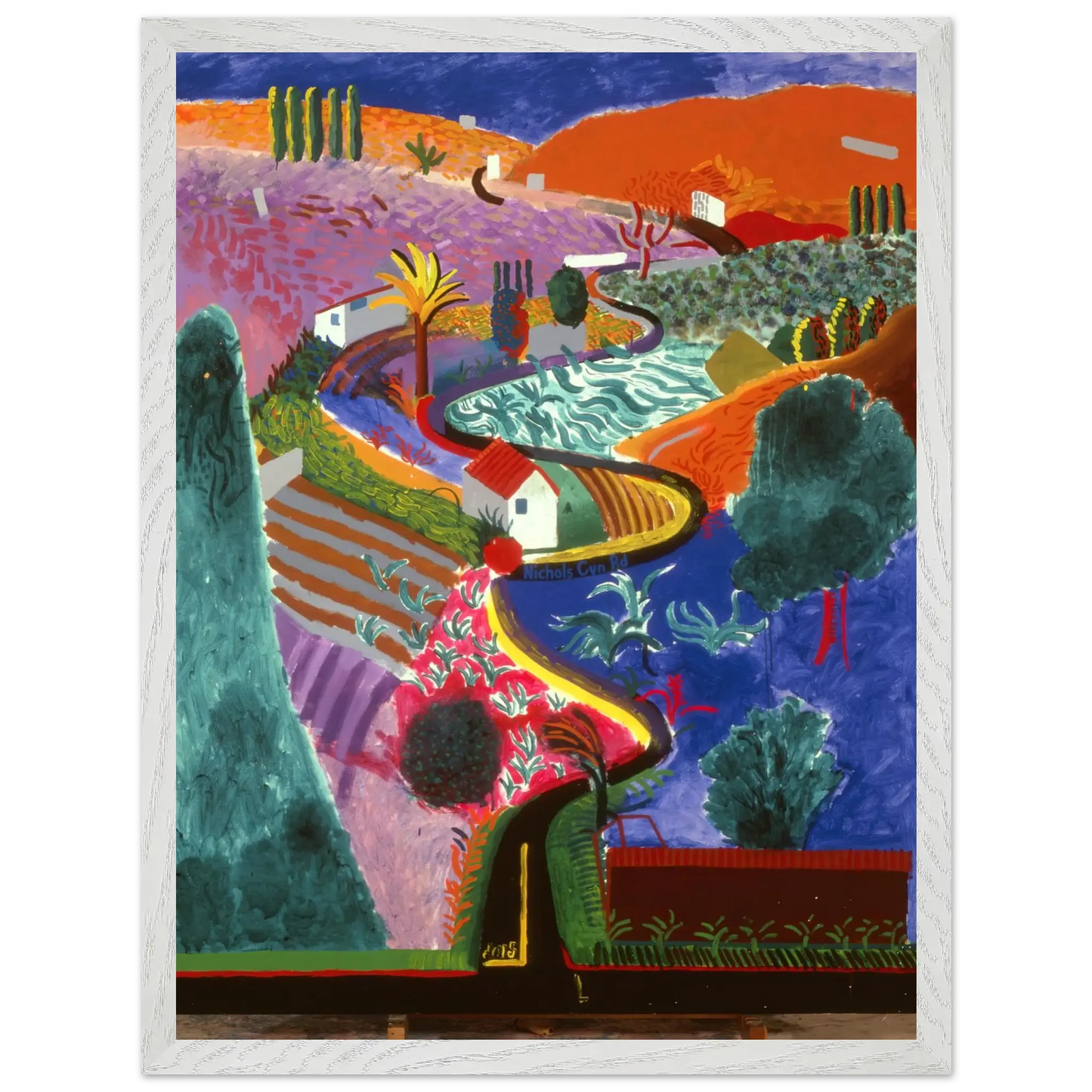 David Hockney - David Hockney Wall art - 60x80 cm / 24x32 inches - Premium Wooden Framed Poster With Fine Art Paper - Wood frame