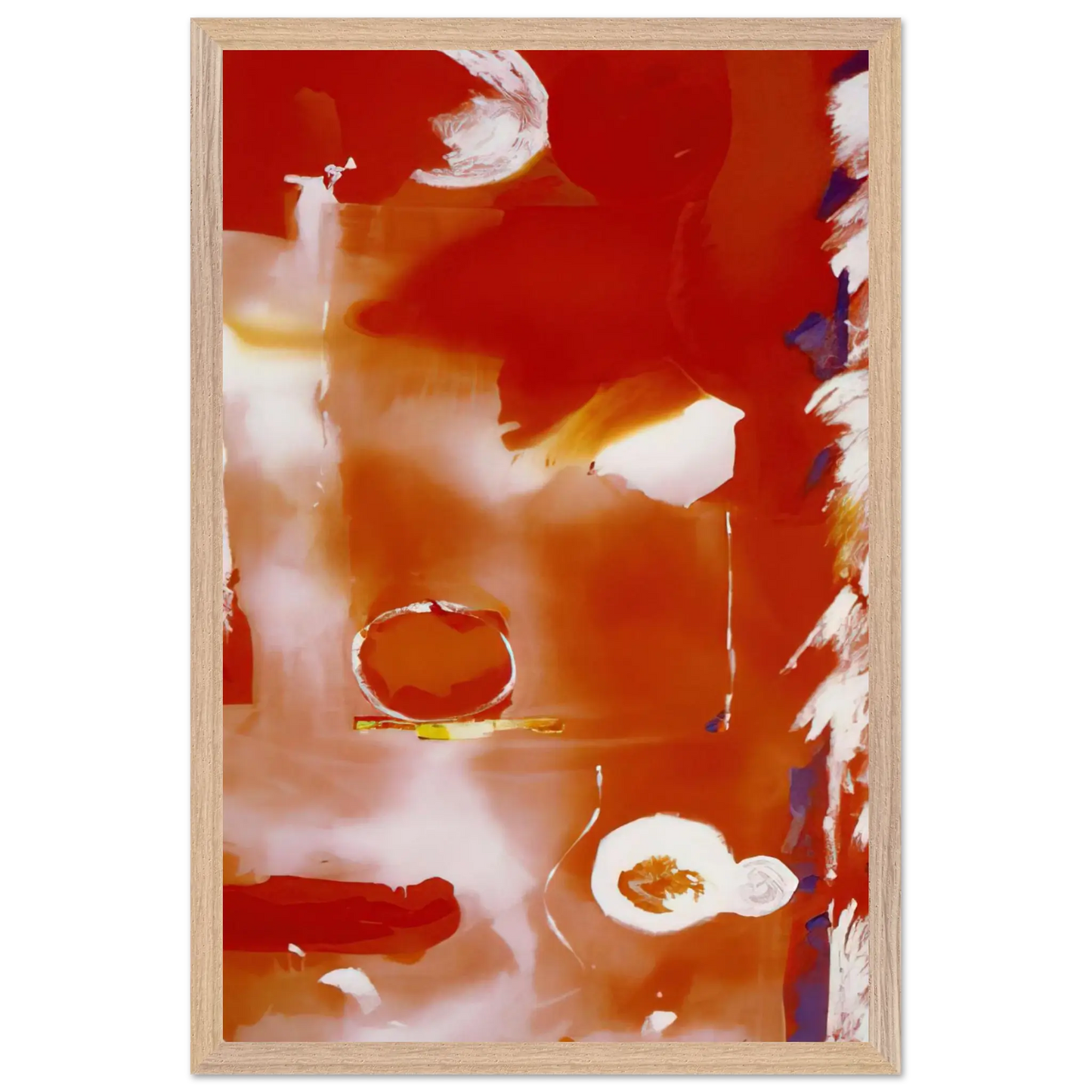 Helen Frankenthaler - Seeing the Moon on a Hot Summer Day - 1987 Wall art - 60x80 cm / 24x32 Inches - Premium Wooden Framed Poster With Fine Art Paper - Wood frame