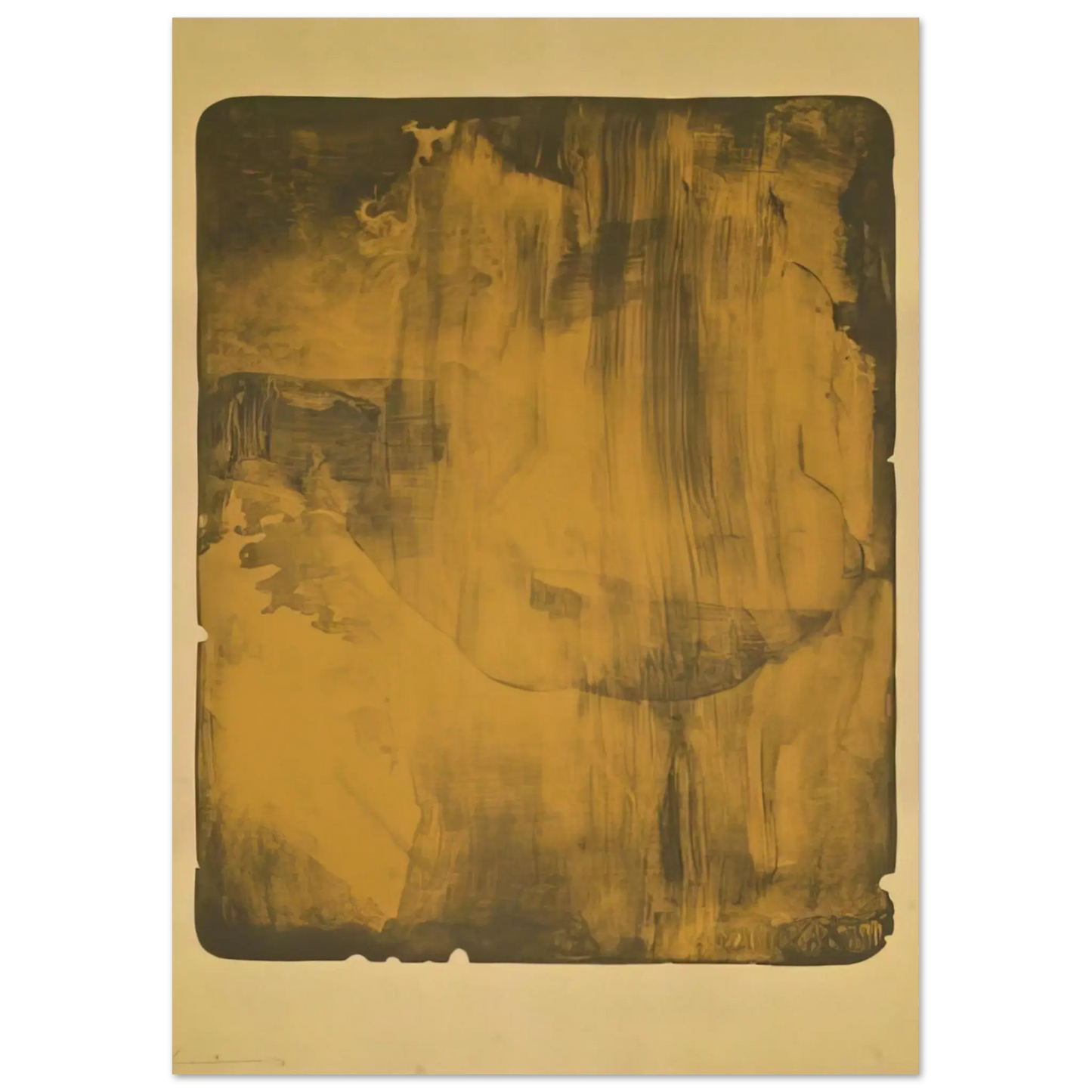 Helen Frankenthaler - Bronze Smoke - 1978 Wall art - 30x40 cm / 12x16 Inches - Premium Wooden Framed Poster With Fine Art Paper - Black frame