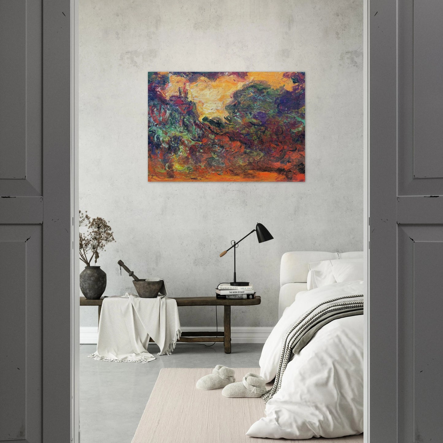 The Artist's House, View from the Rose Garden - claude monet Brushed Aluminum Print - 70x100 cm / 28x40 inches | claude monet Aluminum Print | claude monet Prints