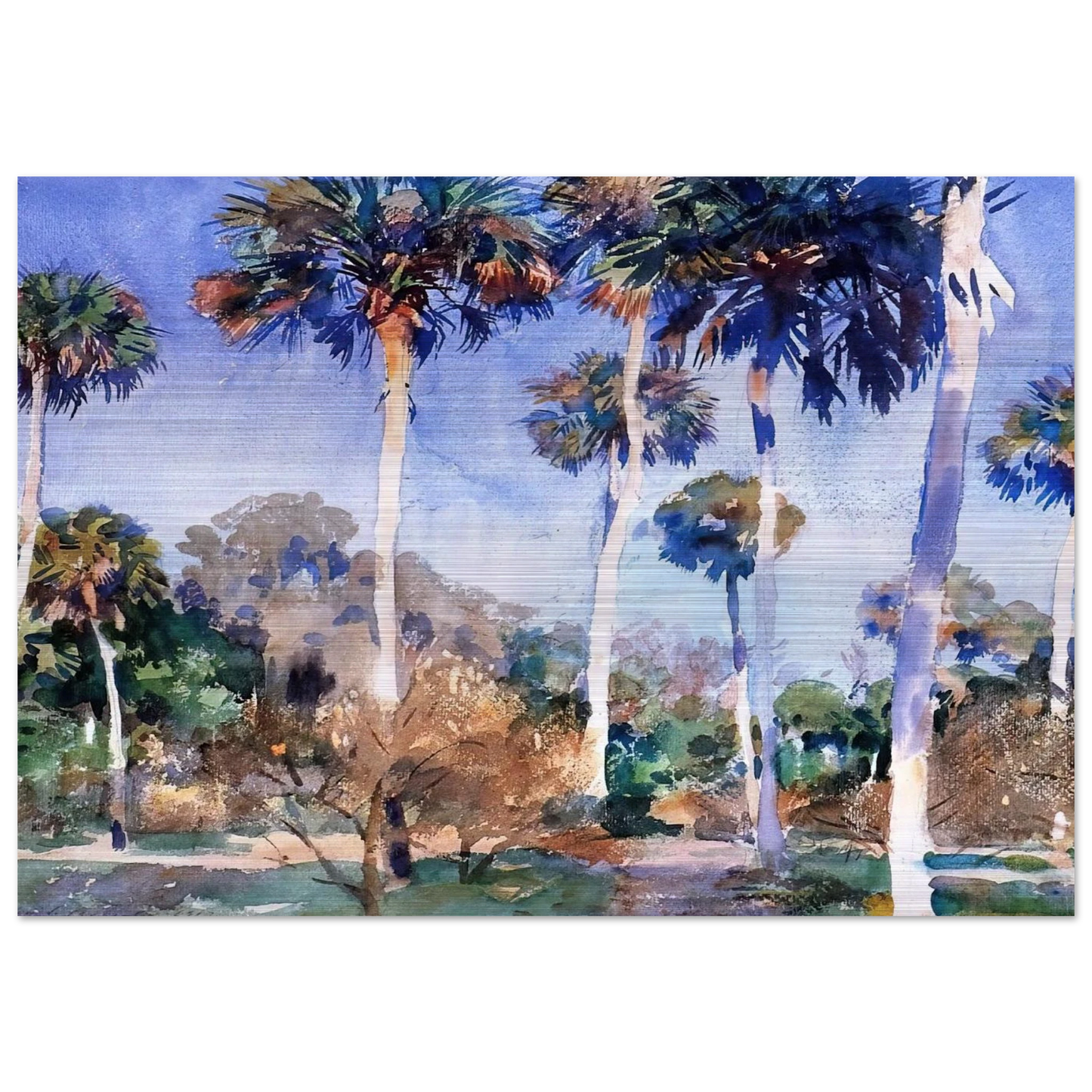 Palms - John Singer Sargent Brushed Aluminum Print - 70x100 cm / 28x40 inches | John Singer Sargent Aluminum Print | John Singer Sargent Prints