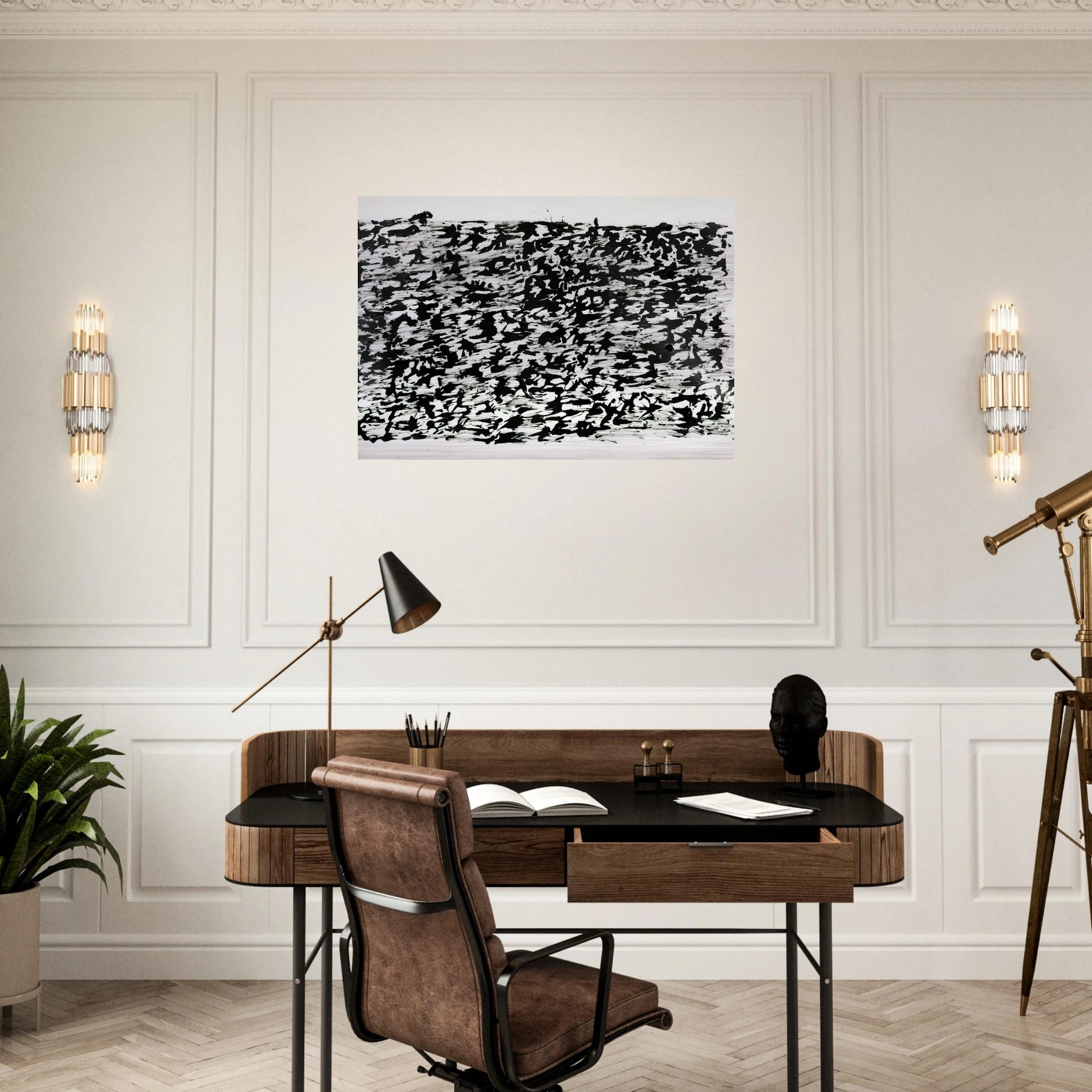 UNTITLED CHINESE INK DRAWING 1961 - Henri Michaux Brushed Aluminum Print - 70x100 cm / 28x40 inches | Henri Michaux Aluminum Print | Henri Michaux Prints
