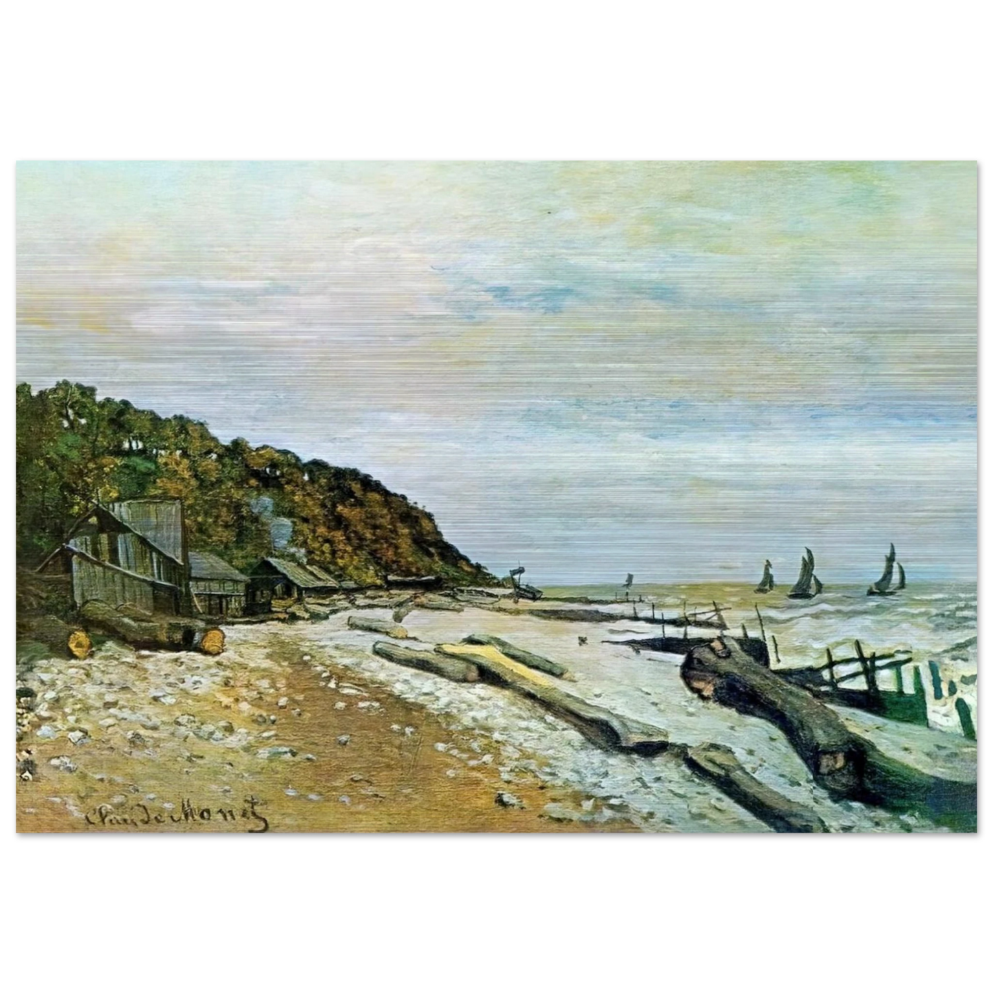 Boatyard near Honfleur - claude monet Brushed Aluminum Print - 70x100 cm / 28x40 inches | claude monet Aluminum Print | claude monet Prints