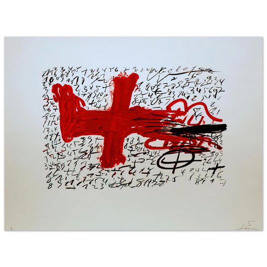 Antoni Tapies - JAMBE ET CHIFFRES 1984  75x100 cm / 30x40inches Fine Art Poster