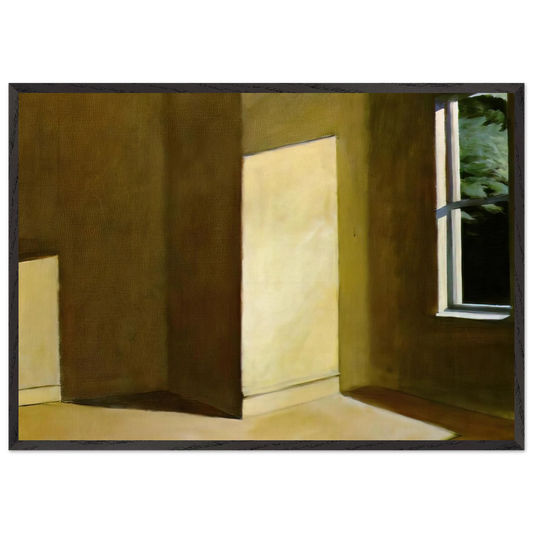 Sun in an Empty Room - Edward Hopper 70x100 cm / 28x40 inches Framed Art Print – Black Wooden Frame