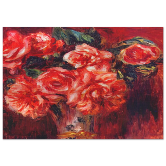 Moss roses - Pierre-Auguste Renoir Brushed Aluminum Print - 70x100 cm / 28x40 inches | Pierre-Auguste Renoir Aluminum Print | Pierre-Auguste Renoir Prints