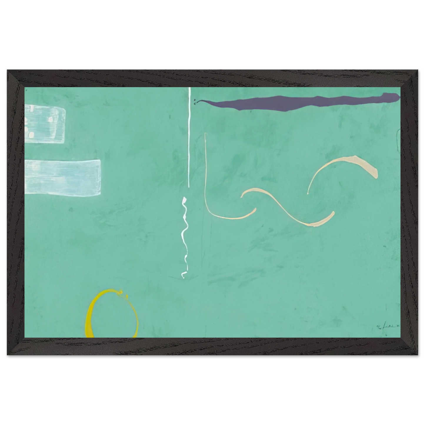 Helen Frankenthaler - Tahiti - 1989 Wall art - 15x20 cm / 6x8 inches - Premium Wooden Framed Poster With Fine Art Paper-canvas - White frame
