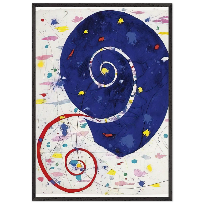 Ammonite  SFM 82-063  - Sam Francis 70x100 cm / 28x40 inches Framed Art Print – Black Wooden Frame