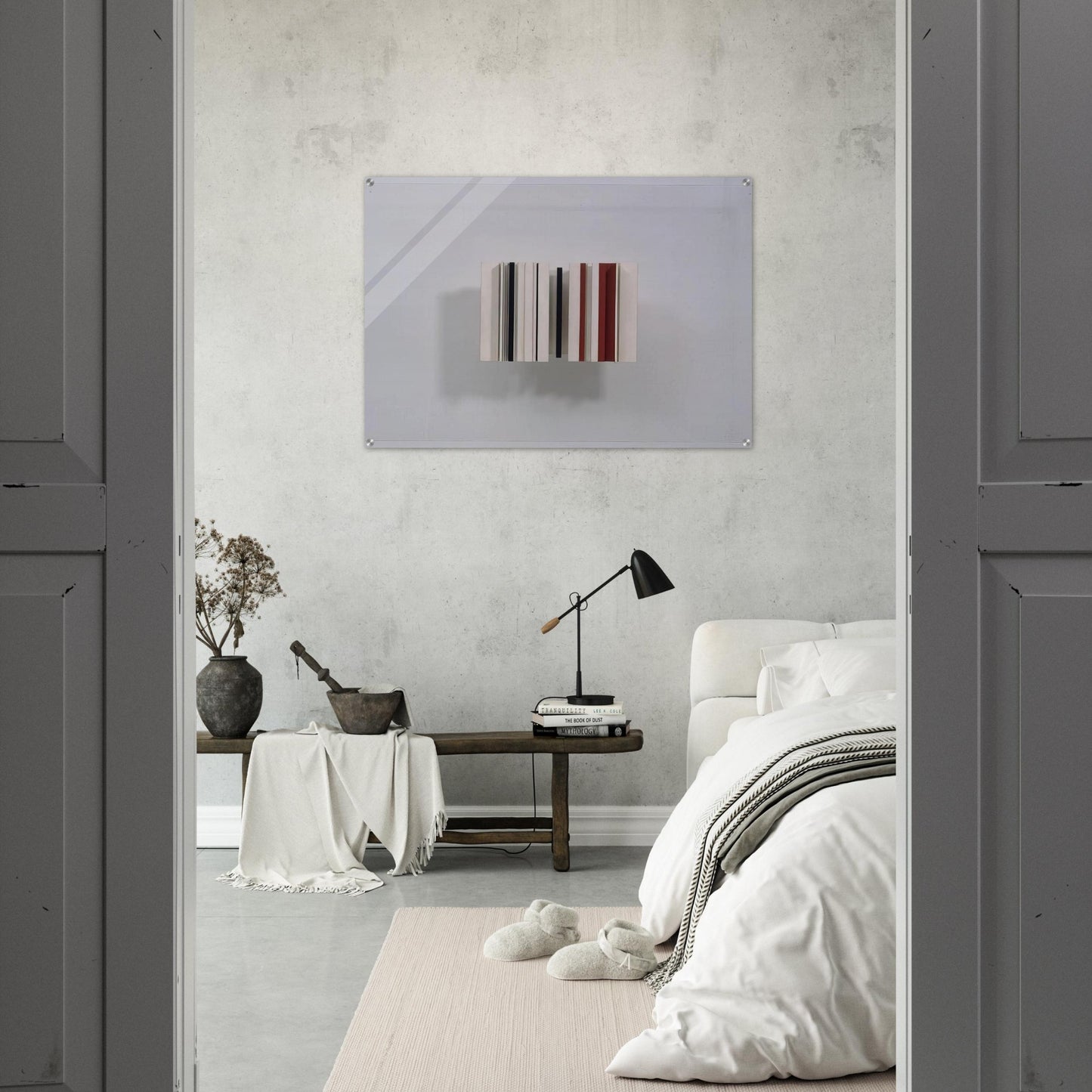 RELIEF CONSTRUCTION IN WHITE BLACK AND MAROON 1963 - Victor Pasmore Acrylic Print - 70x100 cm / 28x40″ inches