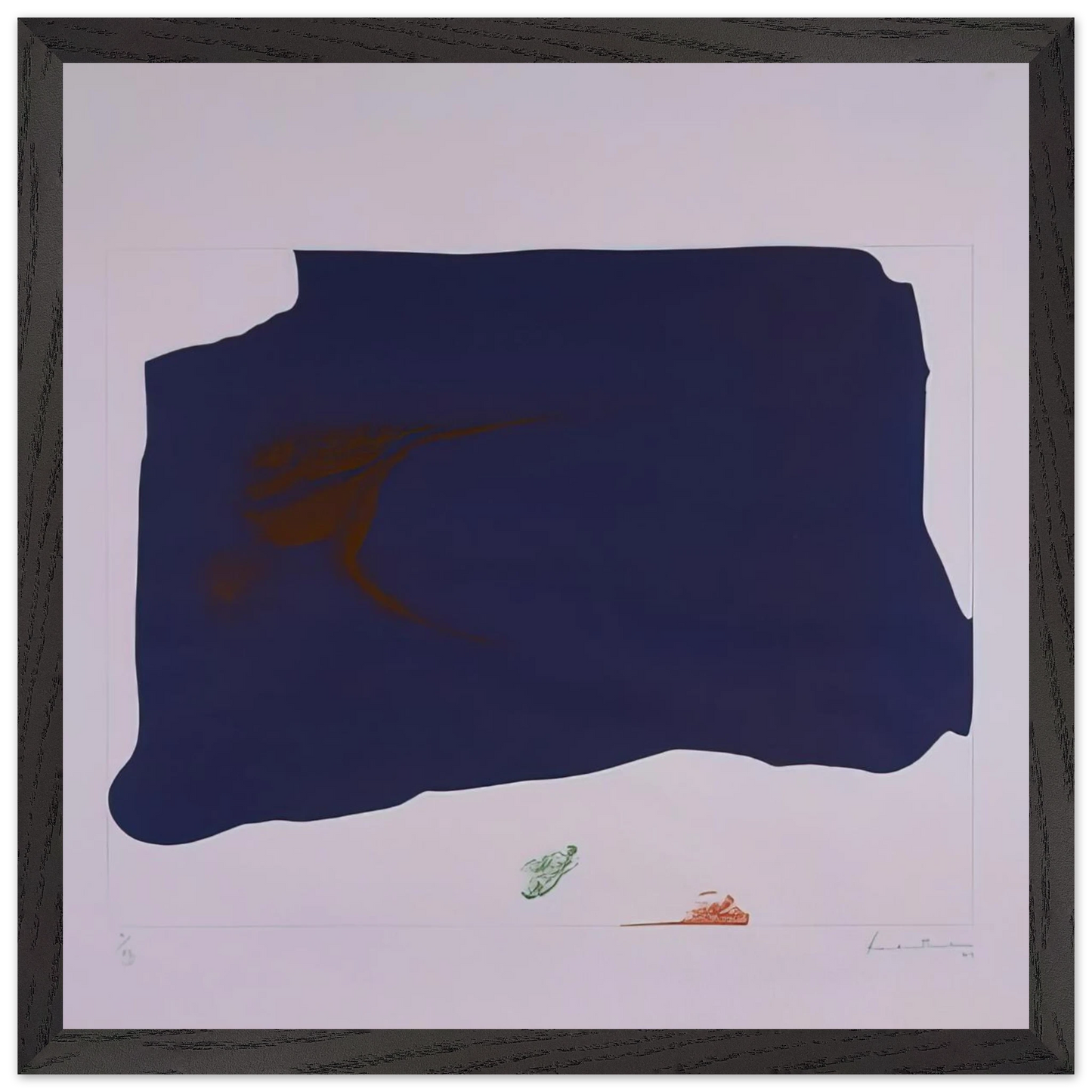 Helen Frankenthaler - Variation II on Mauve Corner - 1969 Wall art - 70x70 cm / 28x28 inches - Premium Wooden Framed Poster With Fine Art Paper-canvas - White frame