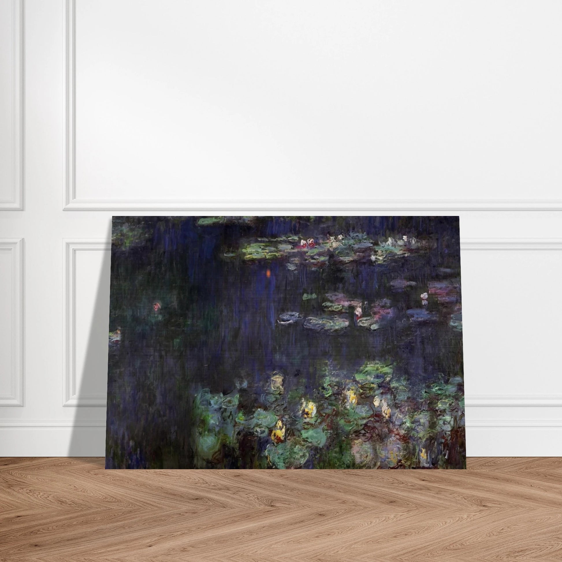 Water Lilies, Green Reflection right half - claude monet Brushed Aluminum Print - 70x100 cm / 28x40 inches | claude monet Aluminum Print | claude monet Prints