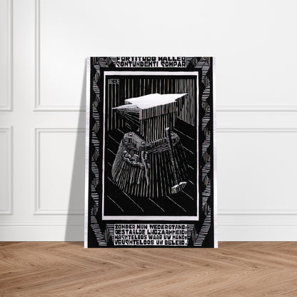 EMBLEMATA ANVIL - MC Escher Brushed Aluminum Print - 70x100 cm / 28x40 inches | MC Escher Aluminum Print | MC Escher Prints