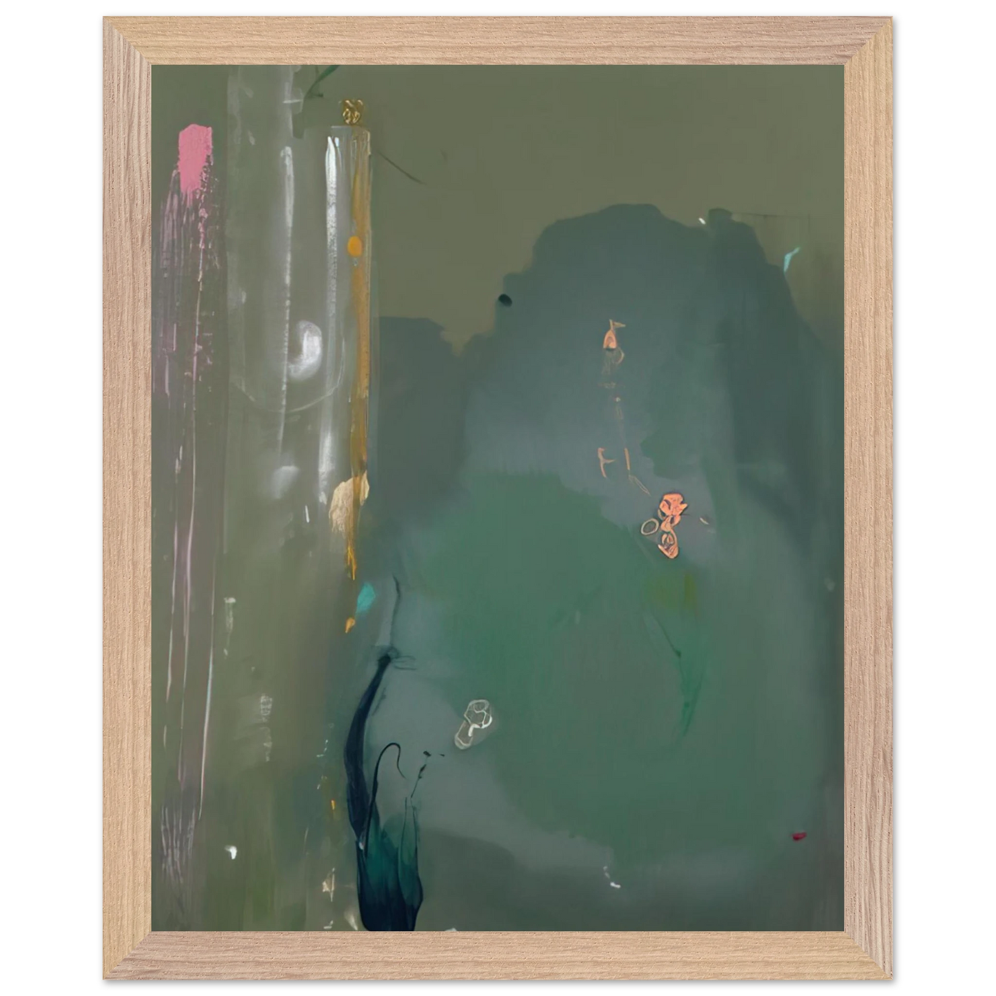 Helen Frankenthaler - CÃƒÆ’Ã‚Â´te d Argent - 1980 Wall art - 70x70 cm / 28x28 inches - Premium Wooden Framed Poster With Fine Art Paper-canvas - Wood frame